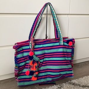 Steven boho zipped tribal bag multi color